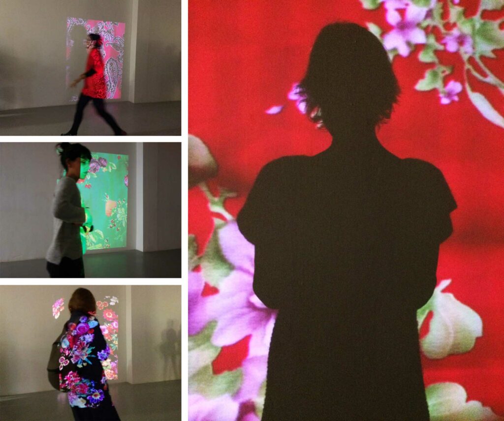 Carole Fékété, vues de la projection de Pop Phsar Kandal, diaporama de photos numériques en boucle, 2018